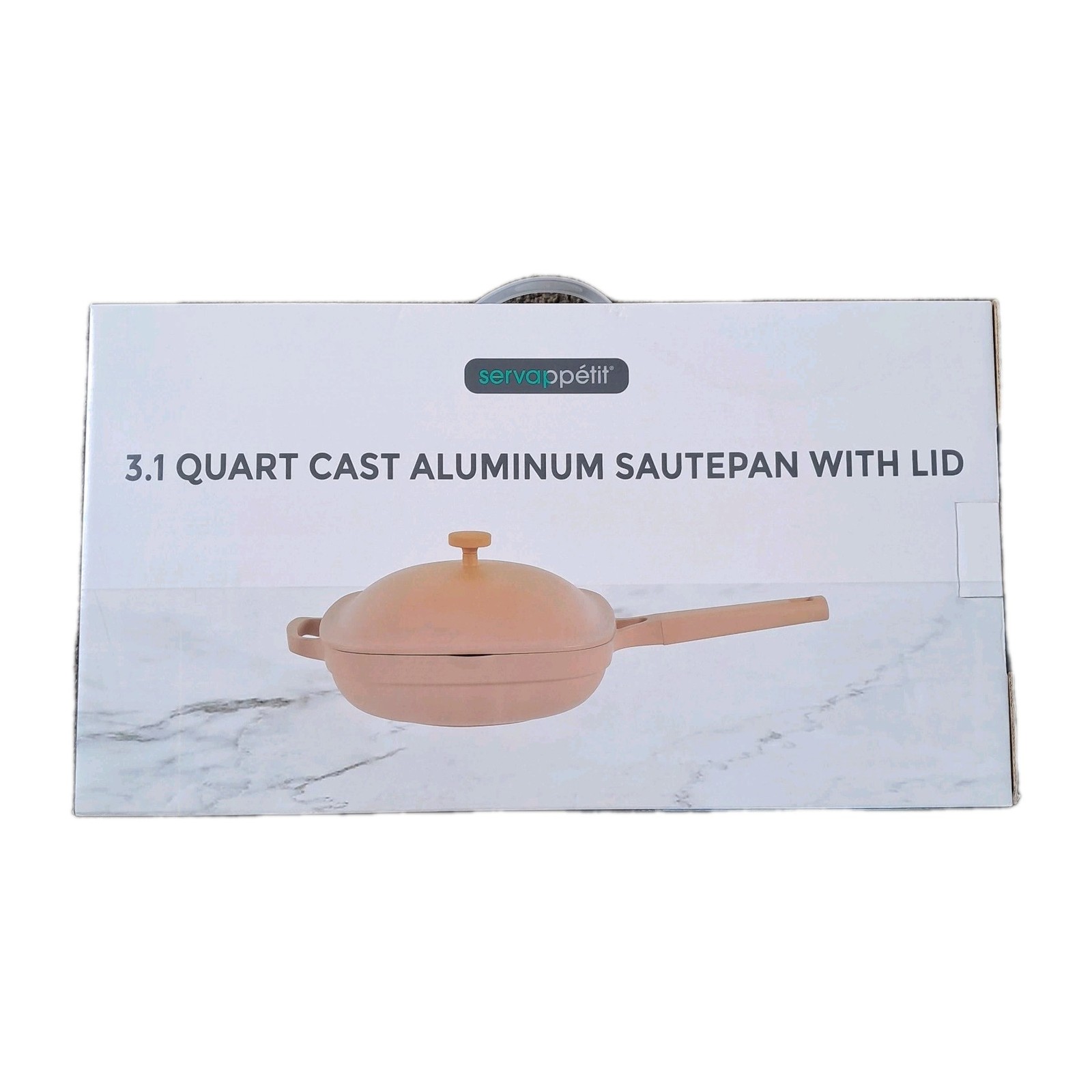 Servappetit 3.1 Qt. Cast Aluminum Sautepan With Lid Salmon Coral Peach