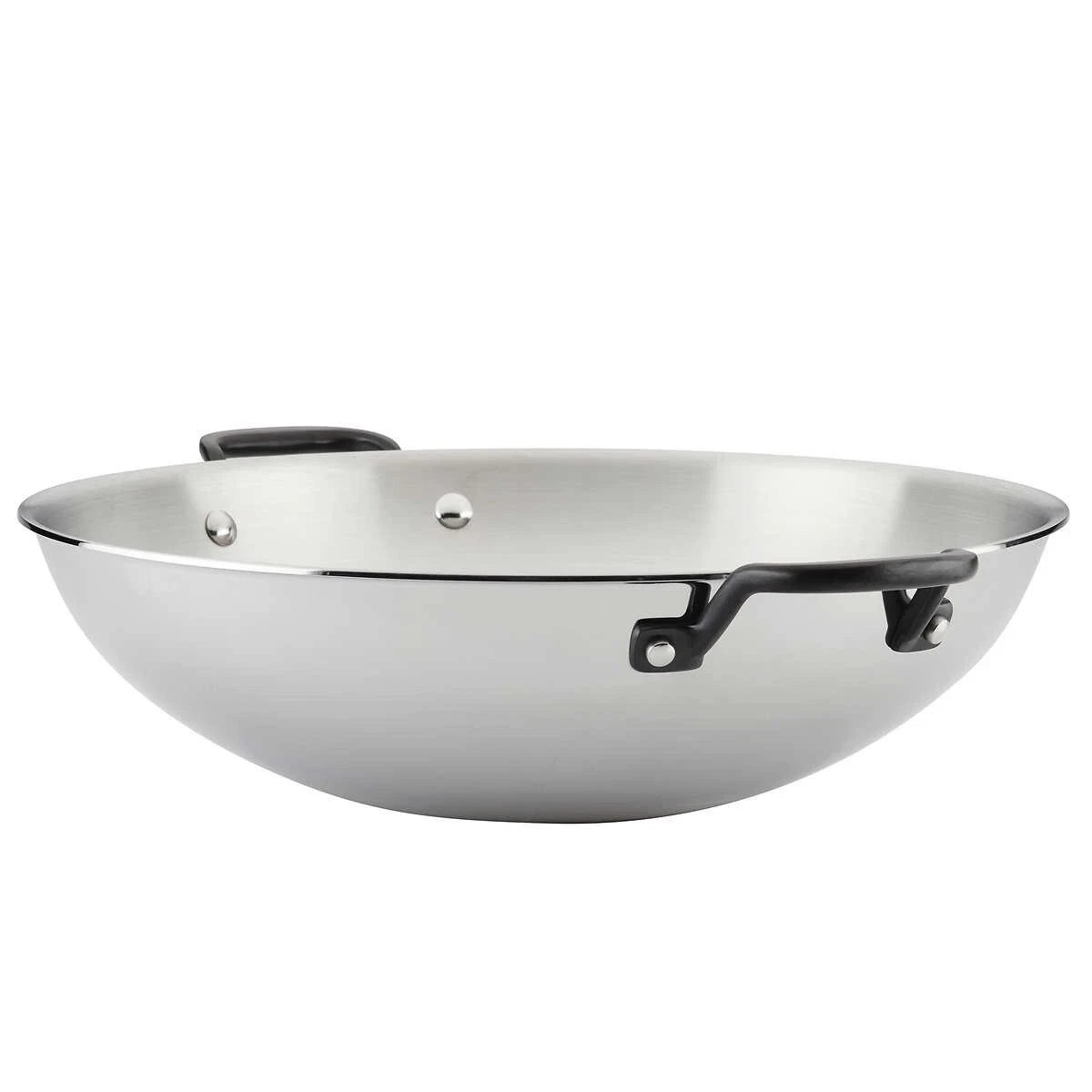 WOK KITCHENAID COOKWARE 15″ STAINLESS STEEL 5-PLY CLAD PAN INDUCTION FLAT BOTTOM