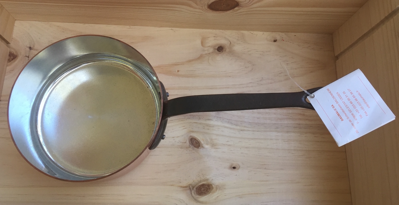BAUMALU COPPER SAUCE PAN 7 1/4” POT MADE IN FRANCE WEIGHT 3lb 8oz