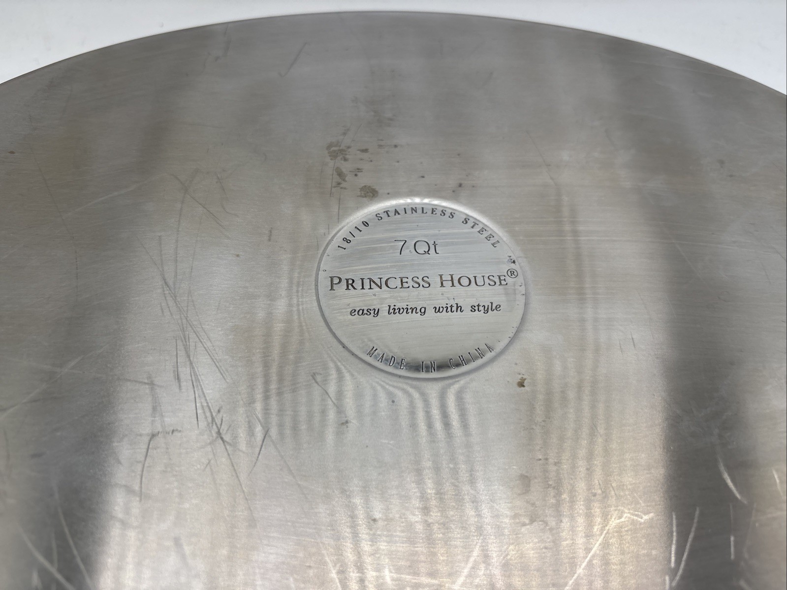 Princess House 18/10 Stainless Steel 7Qt Large Oval Roaster Pot Etched Glass Lid