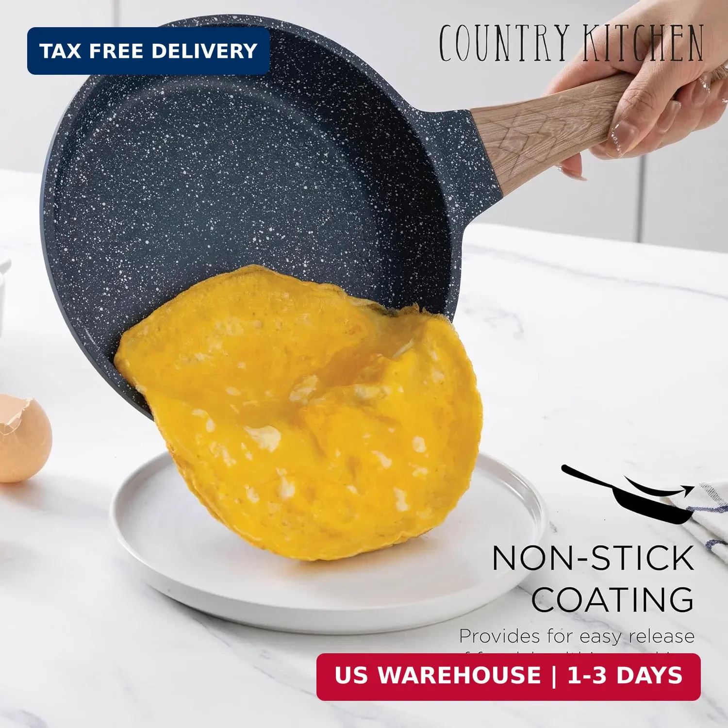 Country Kitchen Non-Stick Cast Aluminum Cookware Set – Durable Kitchen Cookware