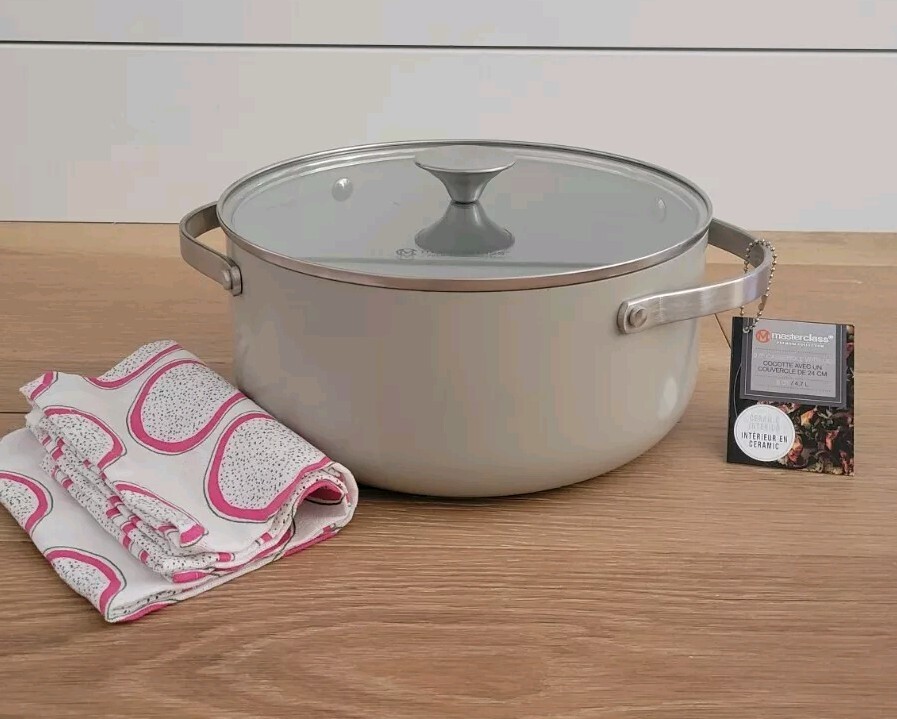 Masterclass 9.5 Inch Pot/Flat Lid 5QT/4.7L Casserole Premium Cookware Collection