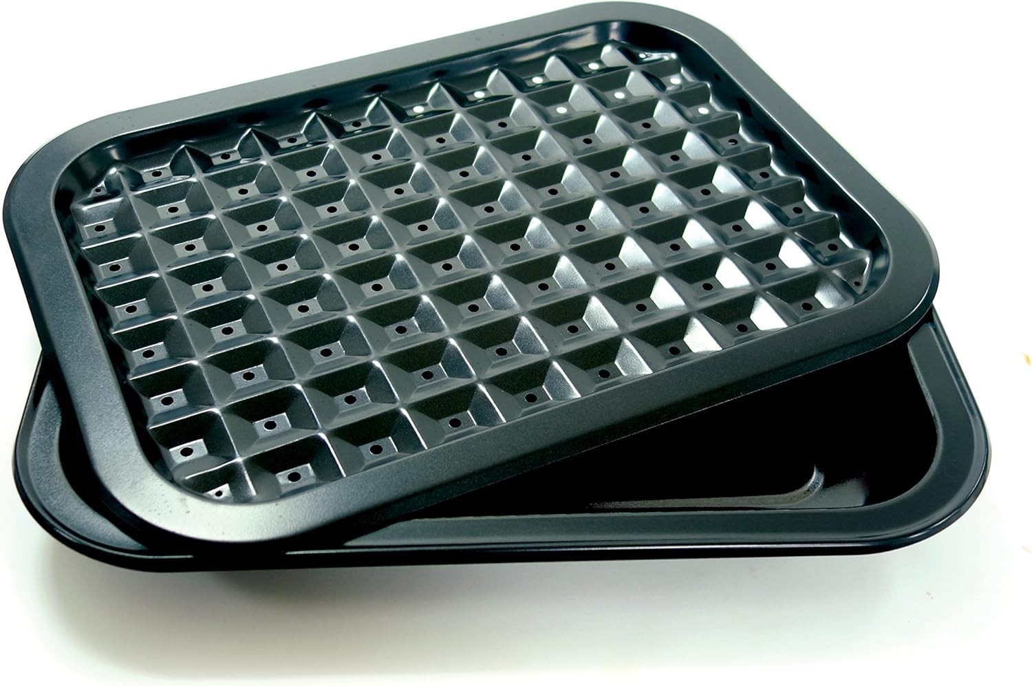 Norpro Broiler/ Roaster Pan Set for Oven – Nonstick Coated 16.5″ x 12″ – NEW