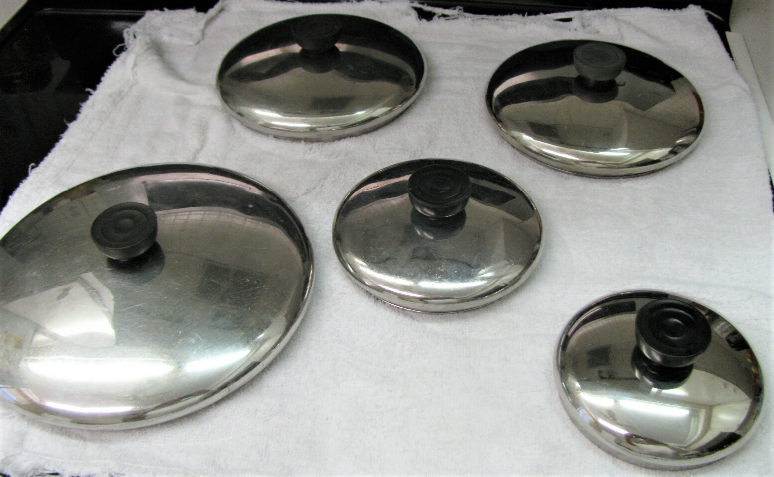 Revere Ware Replacement Stainless Steel LIds for pots & Pan 5 1/2 6 7 8 9 10 12″