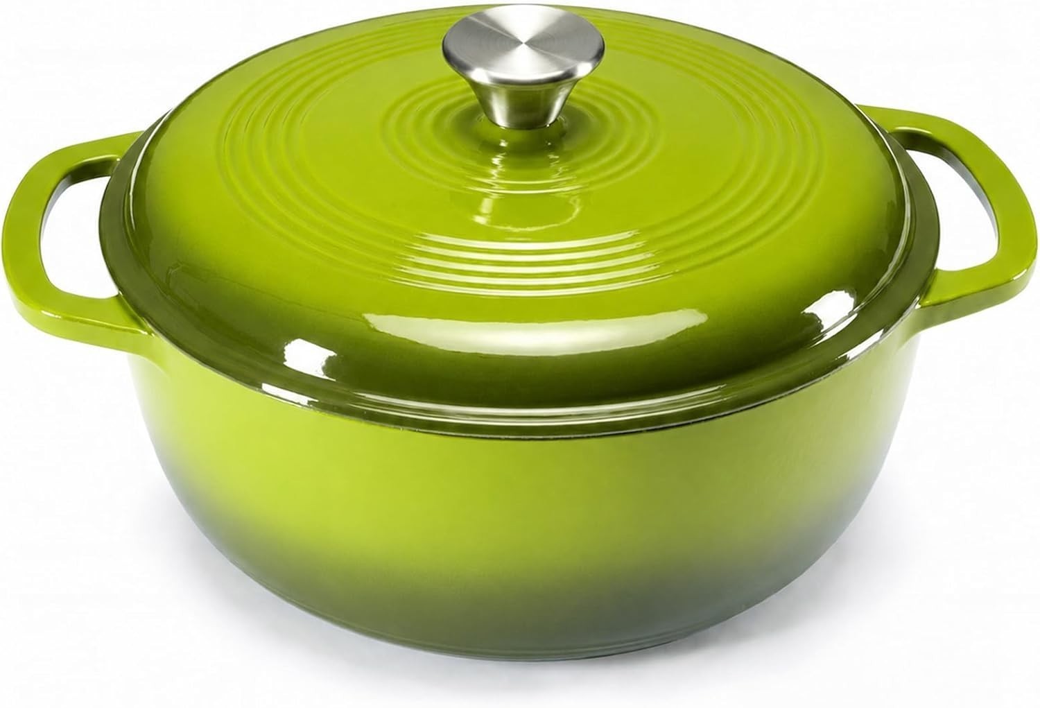 DUMOS 6 Qt Cast Iron Dutch Oven,w/ Lid&Dual Handles,Enameled Heavy Duty Cookware