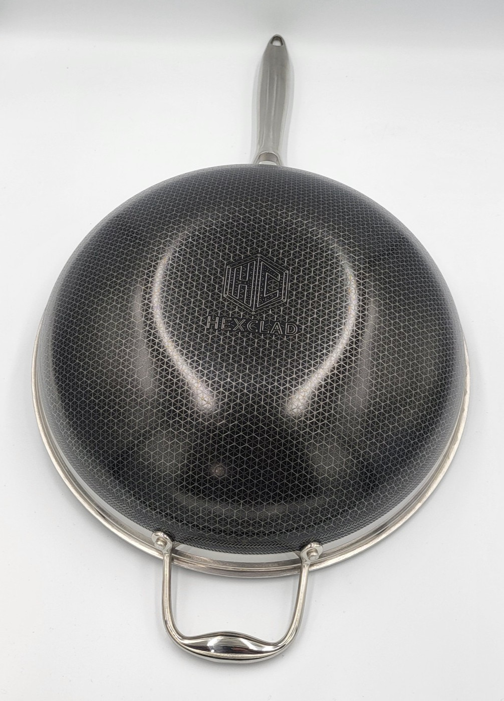 HexClad 12″ WOK with LID 12-Inch Hybrid Nonstick Pan – Used Good Condition