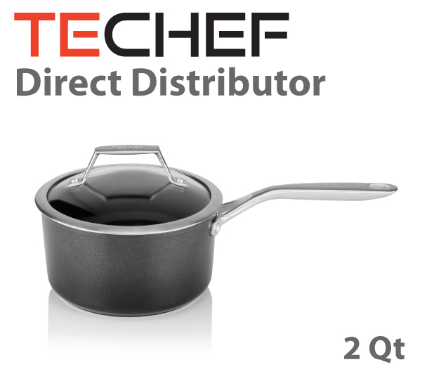 TECHEF – Onyx Collection, 2-quart Saucepan with Glass Lid, Made in Korea