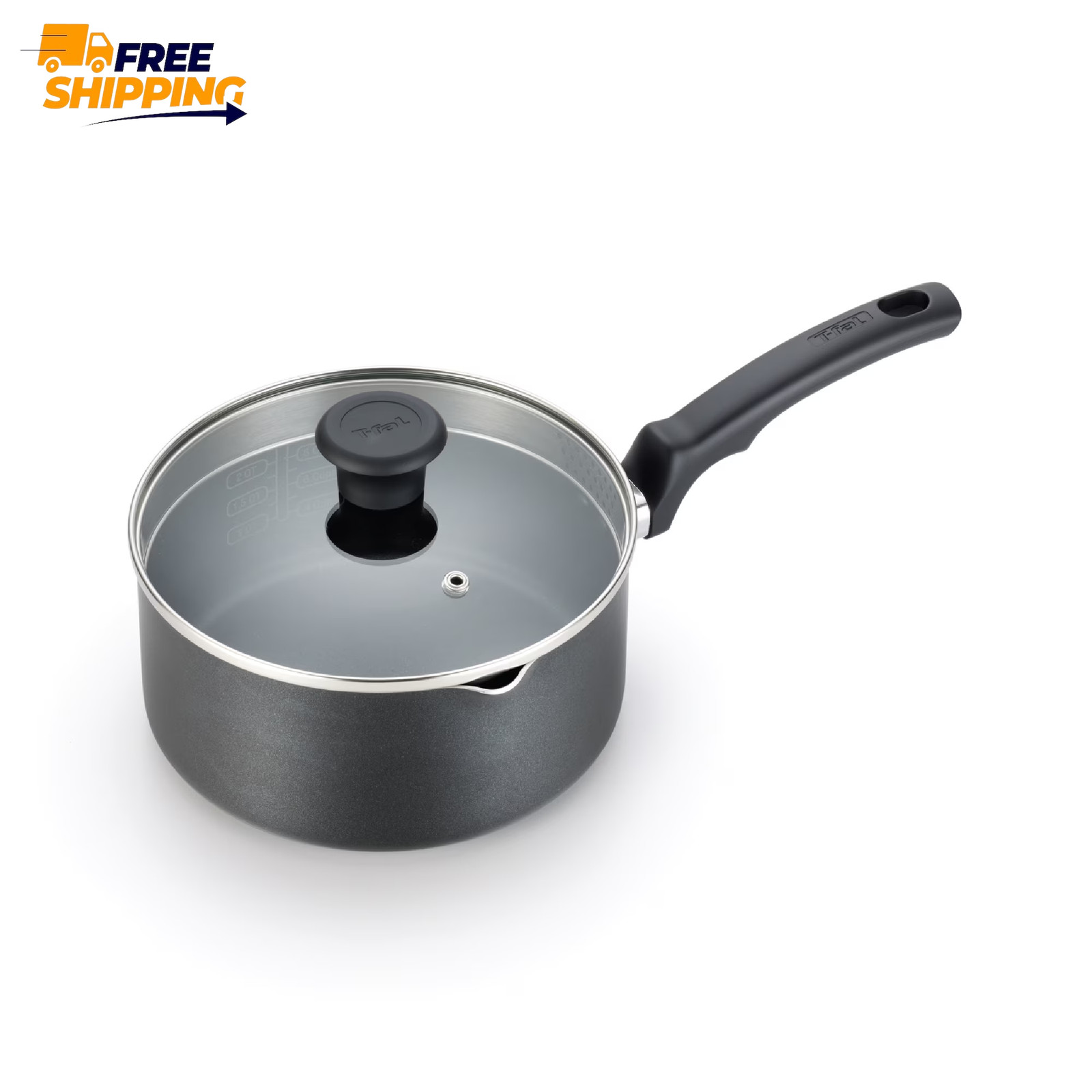 Comfort Titanium Nonstick Cookware, Sauce Pan, 3 Quart, Black