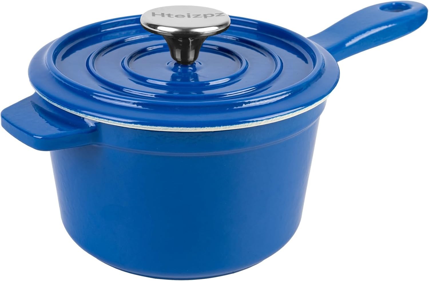 Enameled Cast Iron Sauce Pan with Lid, 1.7 Quart Saucepan with Lid, Small Dutch