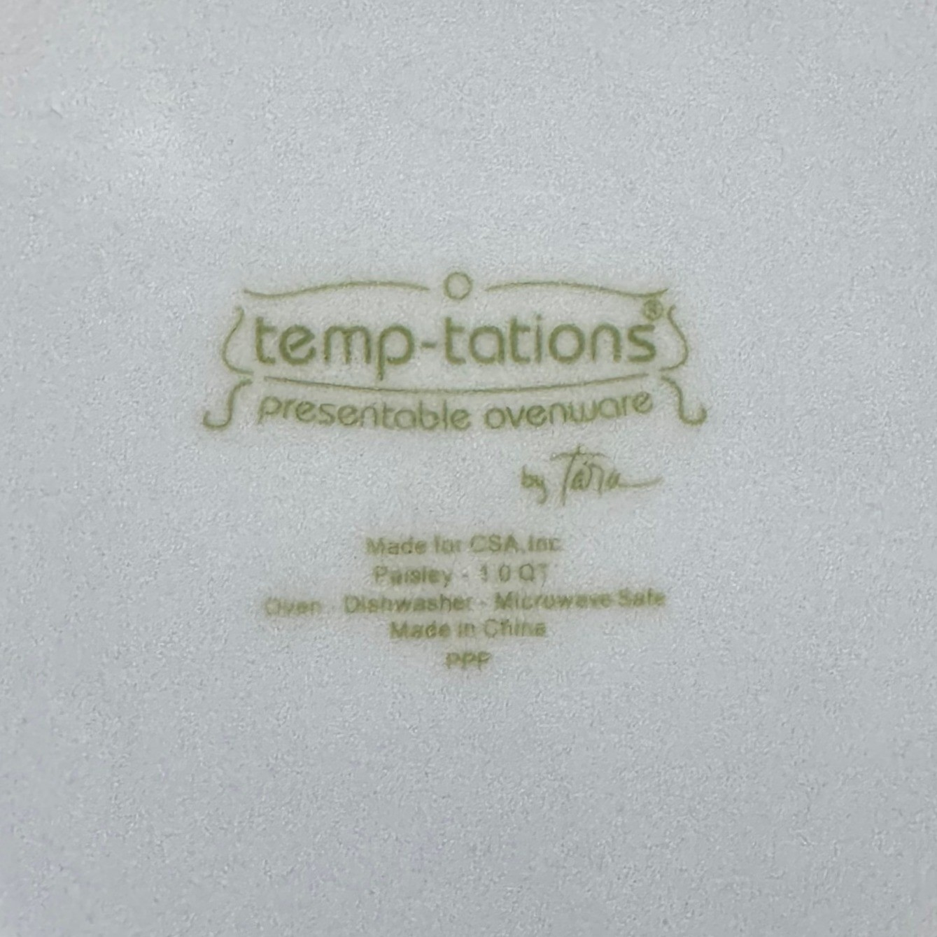 Temp-tations by Tara Paisley Ceramic Casserole Set 2.5QT 1QT Cream Black 5pc