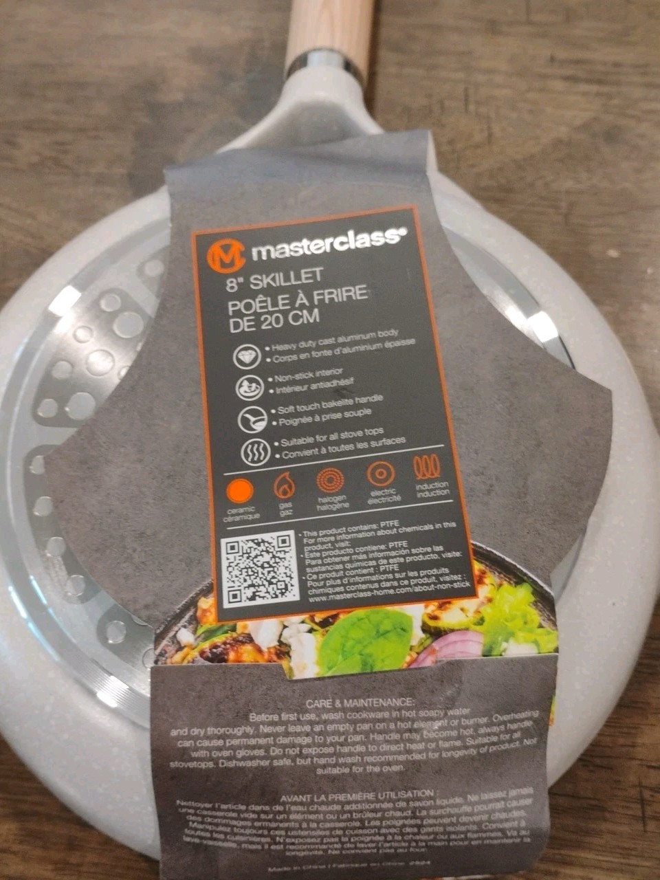 Set of 2 Masterclass Frying Pan 9.5 Inch and 8 Inch Ceramic Nonstick Skillet