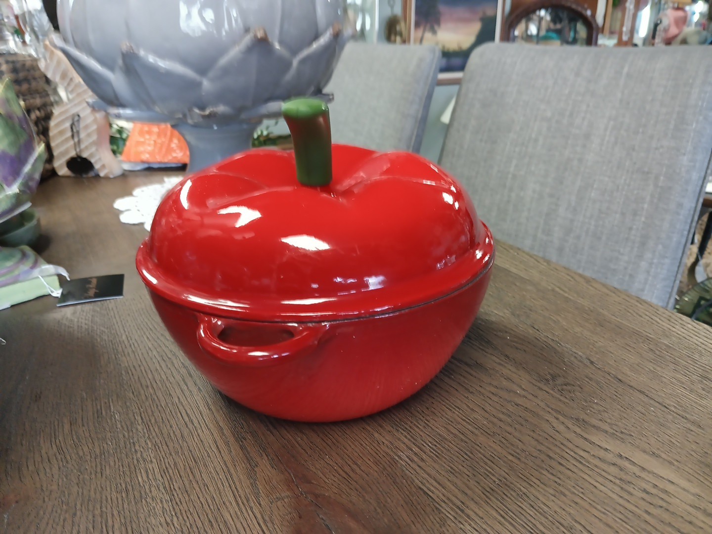 Technique Brand Cast Iron/Enamel Dutch Oven Red Tomato/Apple