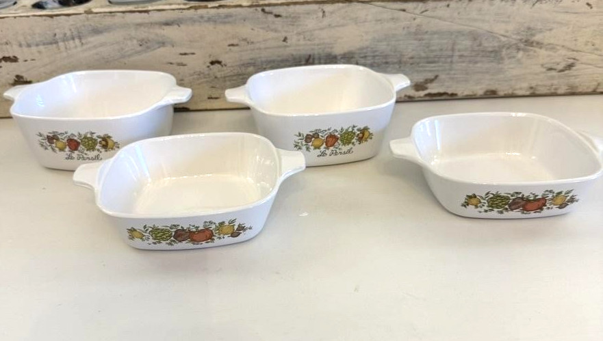 Vintage Corning Ware Spice Of Life Petite Pan Set 4 Casserole Dishes