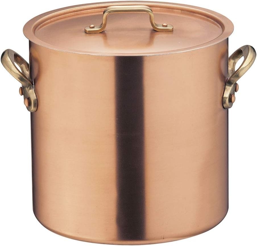 Endo AZV05021 Commercial-Grade Etor Stock Pot 21cm Copper, Brass, Tin