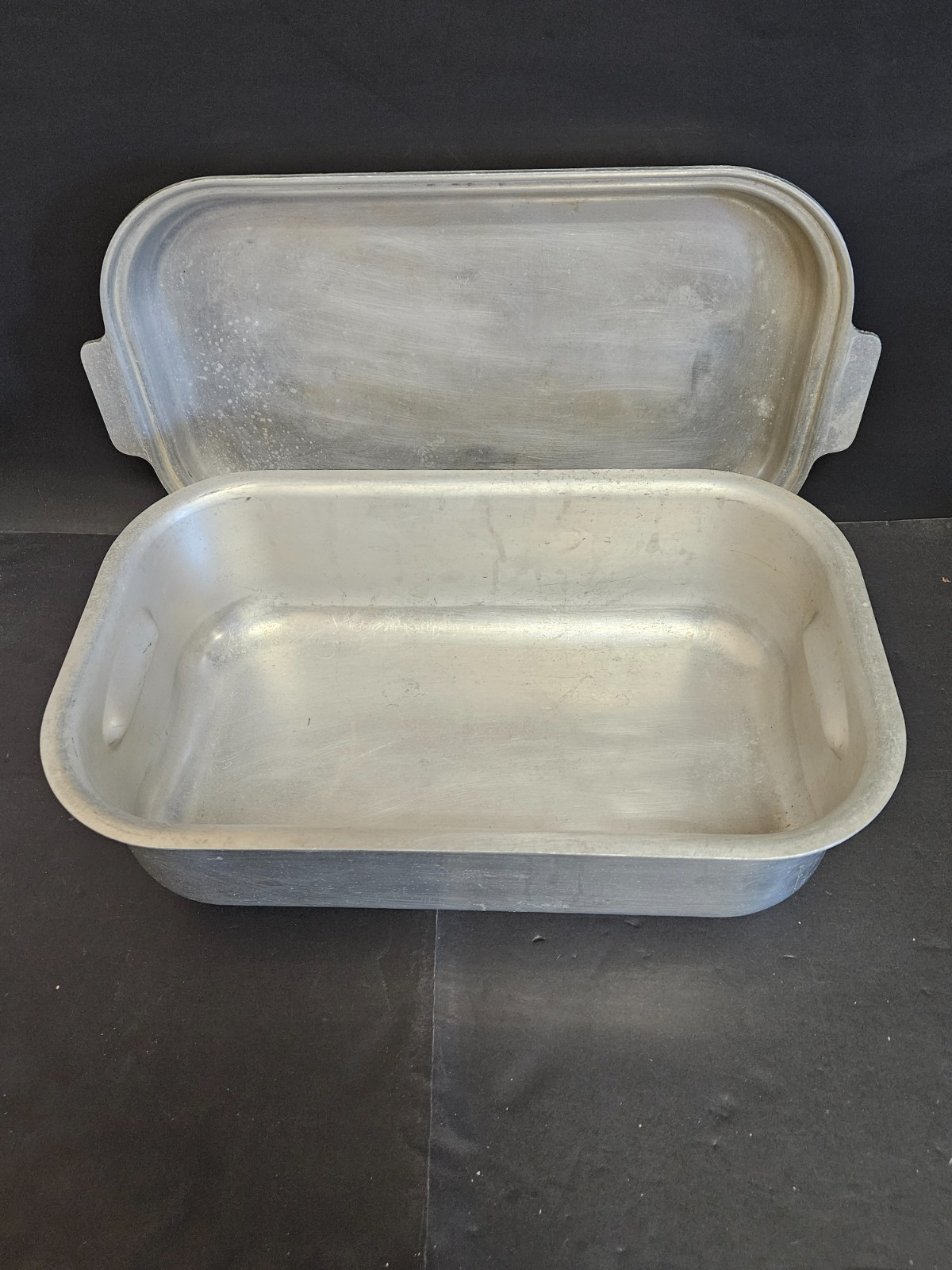 Vintage Kitchen Craft Heavy-Gauge Aluminum 2-Piece Roaster, large