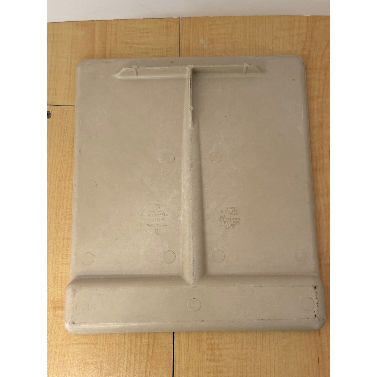Anchor Hocking Microware Browning Tray PM 469-T1 Beige Vintage Made in USA