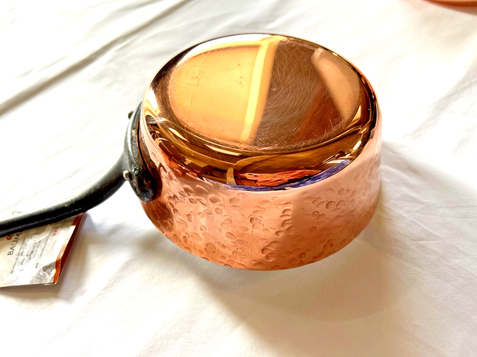 BAUMALU Copper 2 mm Saute Pans and Pots Mixed set of 3 Alsace France New