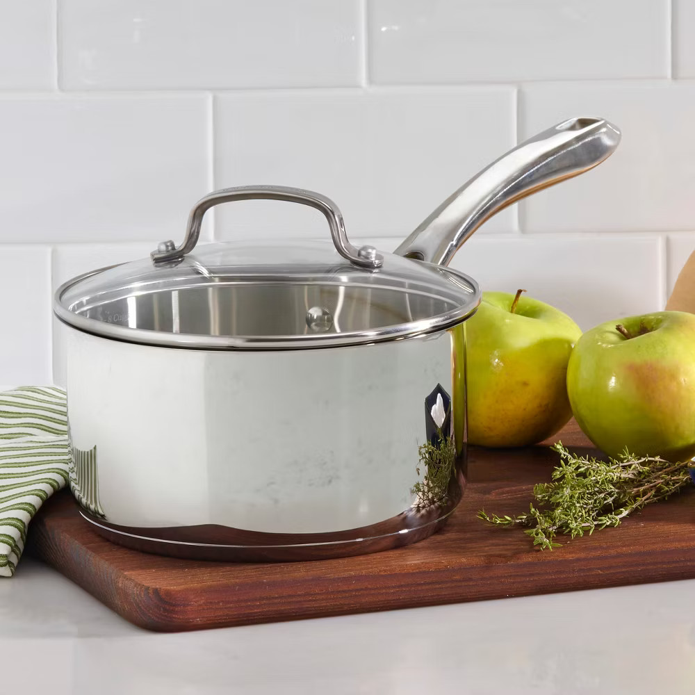 Cuisinart Classic 2.5qt Stainless Steel Saucepan with Cover – 831925-18: