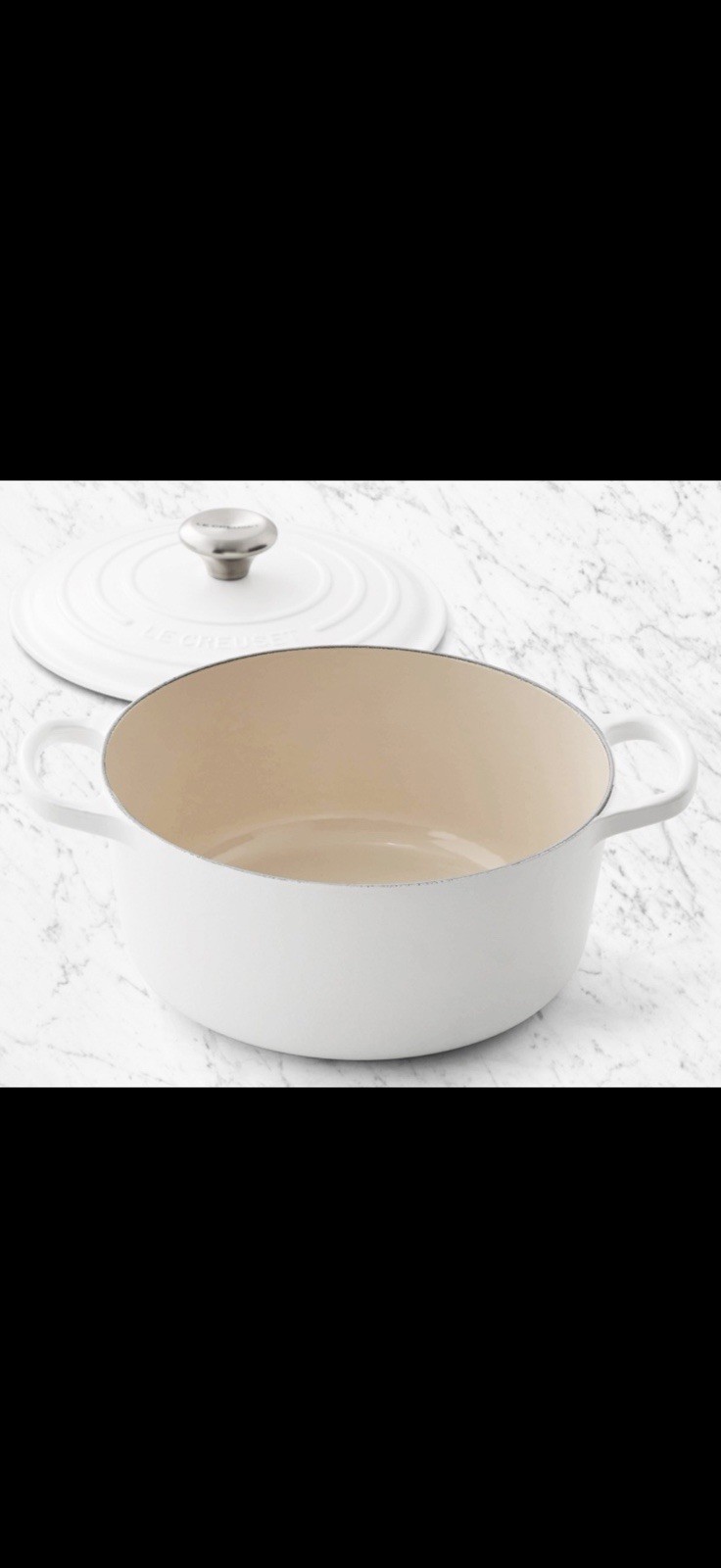 ~Le Creuset*New*9Qt*Signature Round Dutch Oven,*Matte*White*FreeShipping*