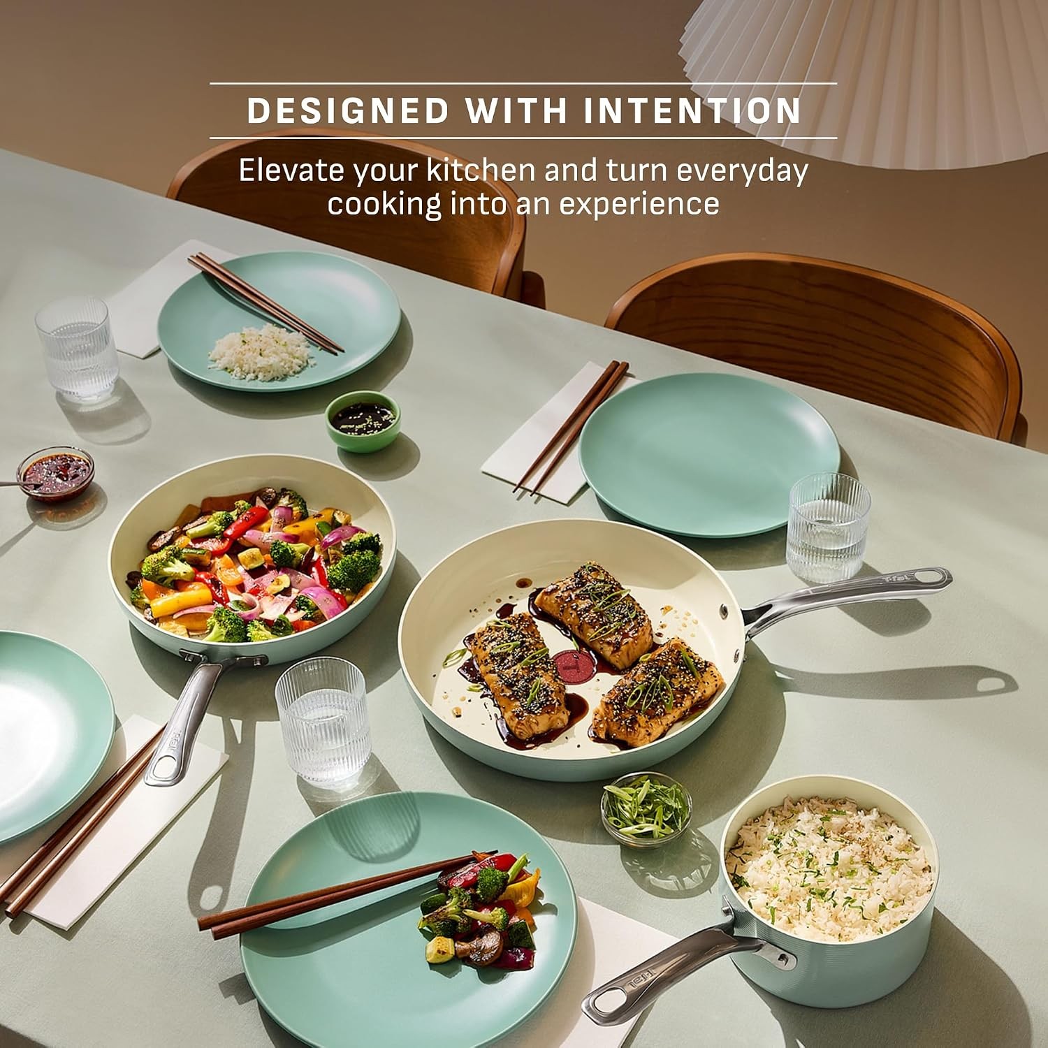 Inspire Nonstick Cookware Set, 10-Piece, Oven Safe to 500°F, Stockpot, Ceramic
