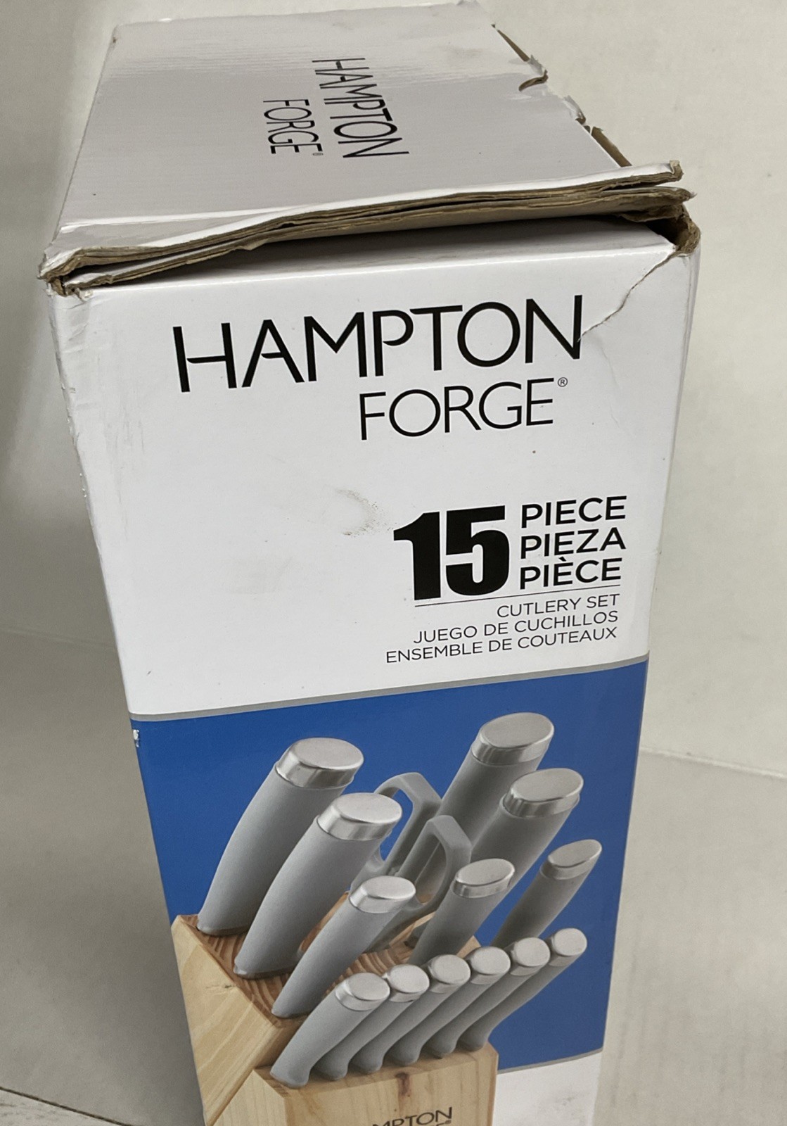 ⚡️Hampton Forge Epicure Cool 15Pc Block Set, 6.70 LB, Taupe/Grey