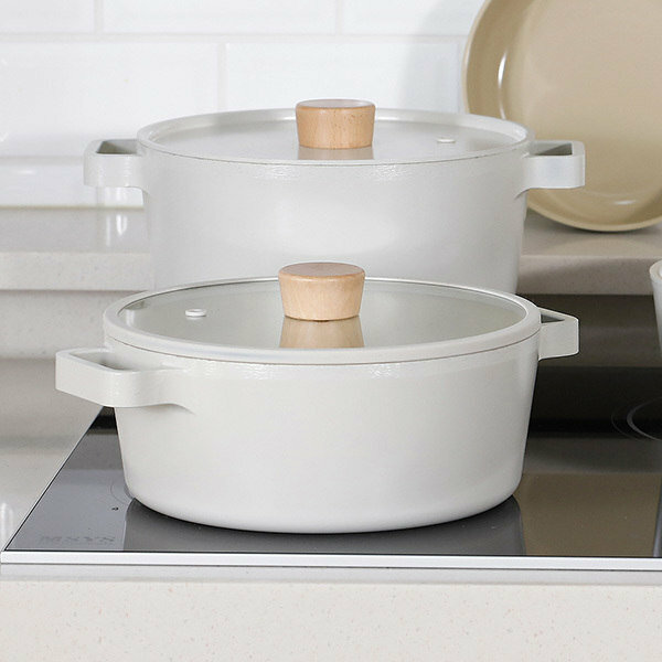 NEOFLAM FIKA Nonstick 9 pcs Kitchen Cookware Set, Stock Pots with Lids and Pans