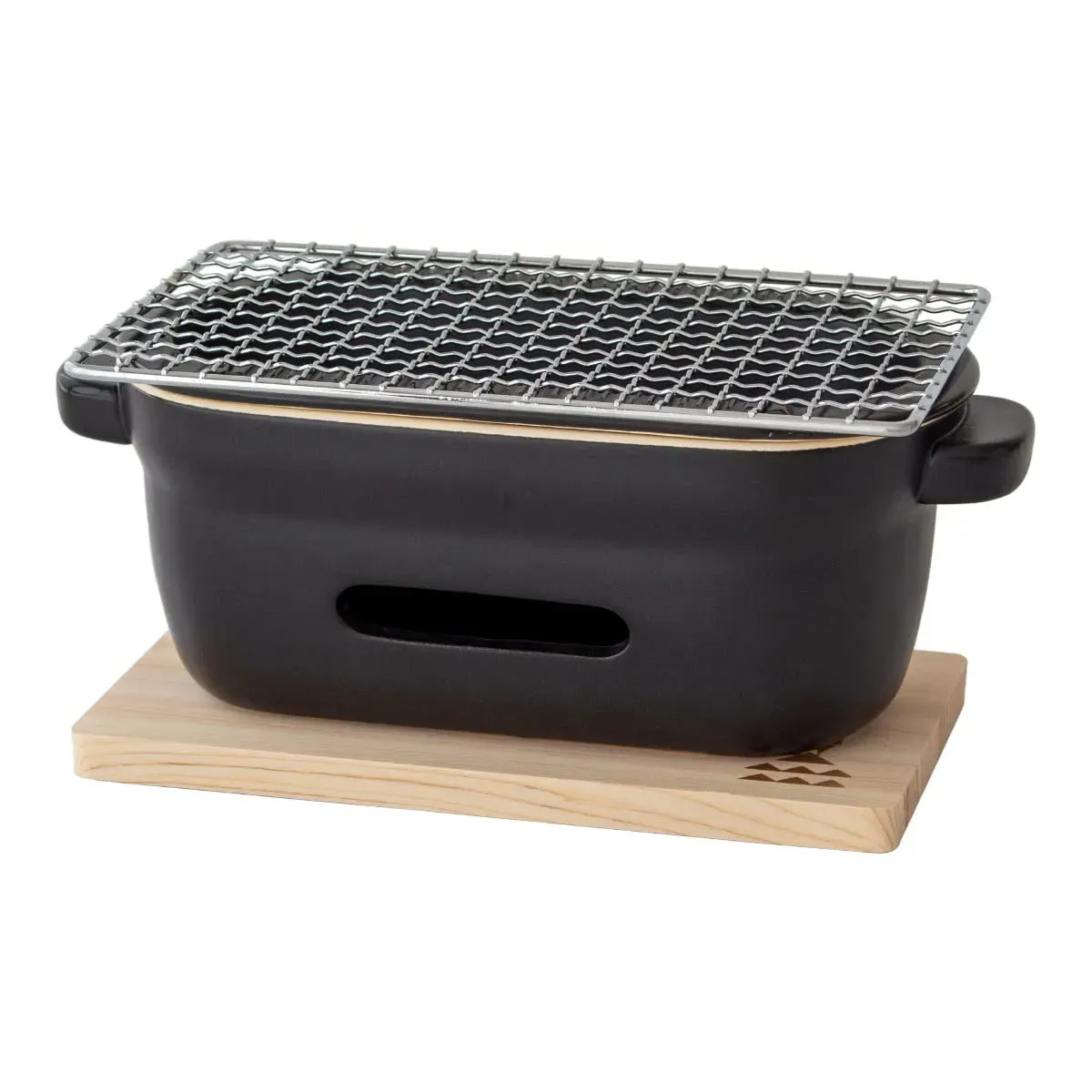 NEW Kamashika Tou Charcoal Grill Set Rectangular Black Made in Japan OR-60-2310