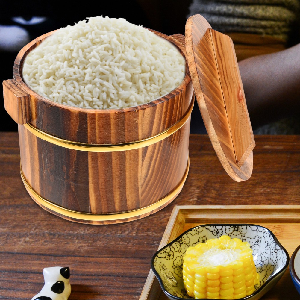 Wooden Rice Mixing Tub Steamer Rice Bucket Multi Functional Sushi 16cm