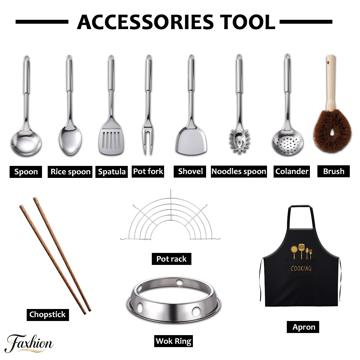 14pcs FASHION Cast Iron Cookware Frying Pan Set, 12.6 Inches