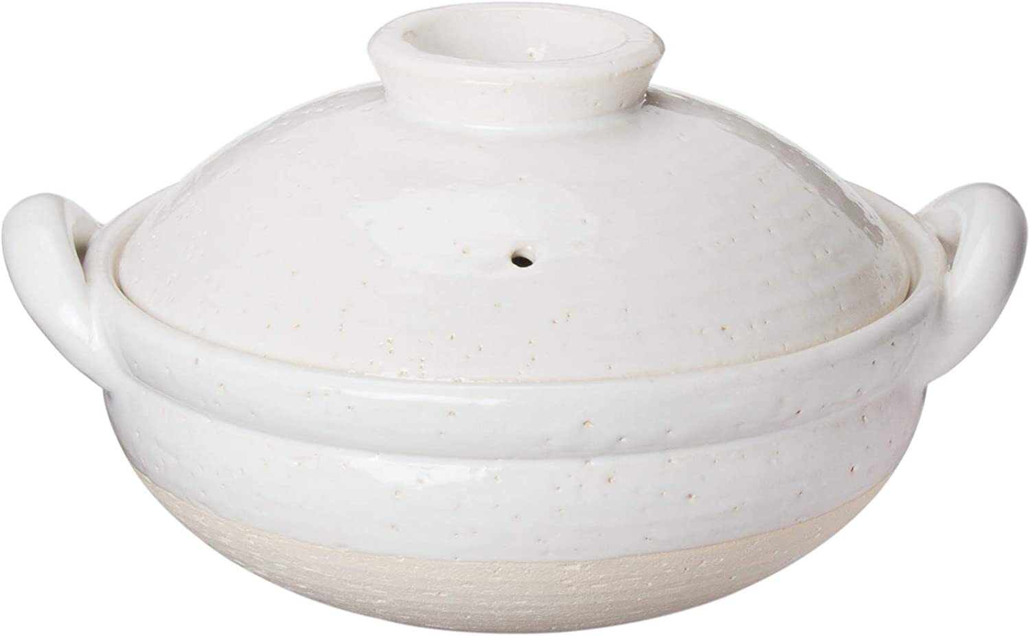 NAGATANIEN IGA Donabe Steam Pot Earthenware 2-4person White Made in Japan 27cm