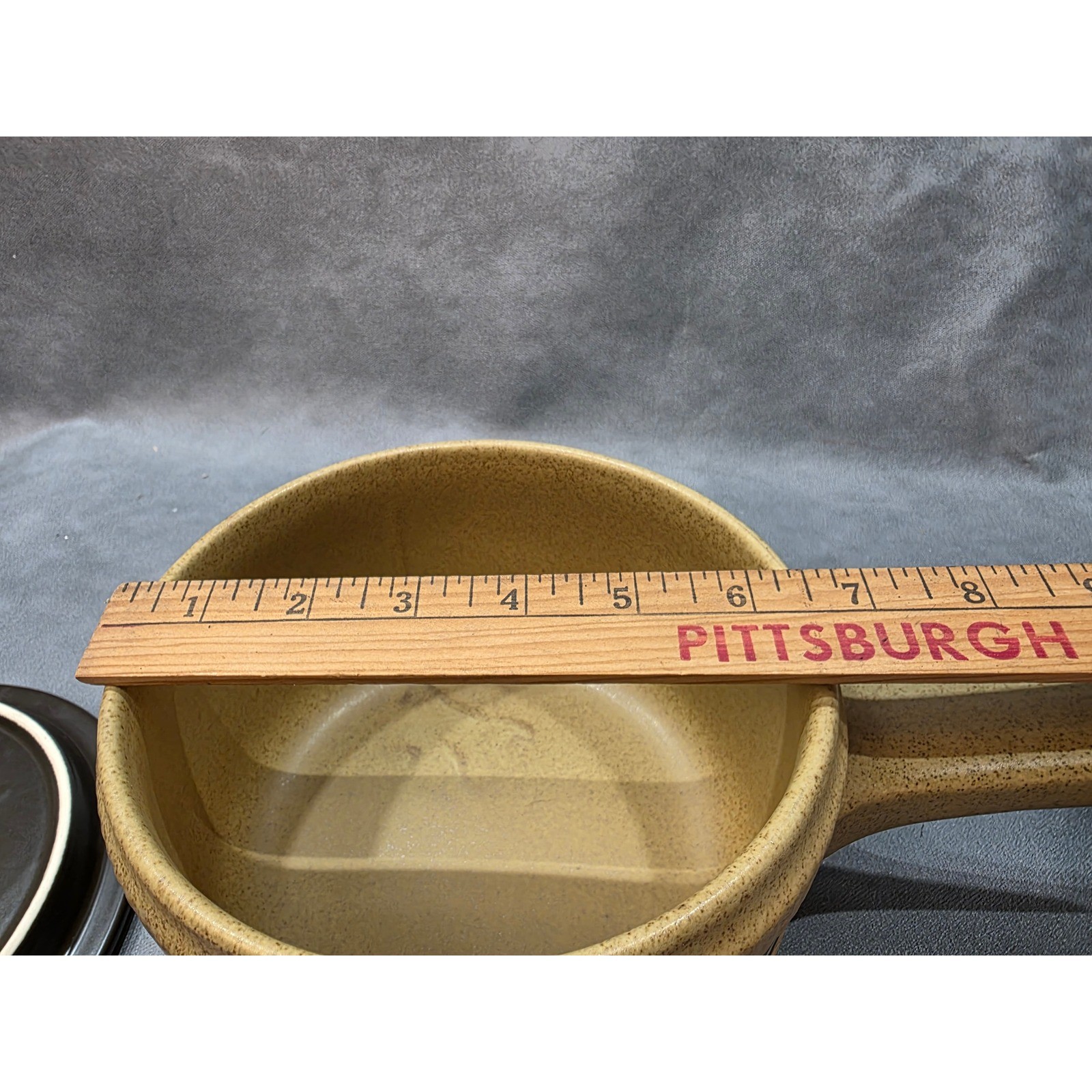 Vintage Frost In Flame Ceramic Casserole Dish with Lid Mid Century Pan Pot