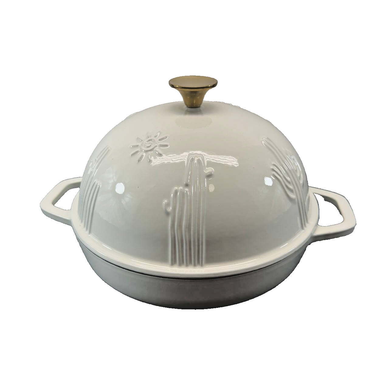 Beautiful by Drew Barrymore 5Qt Enamel Cast Iron Bread Oven 10in Desert Sun Whit