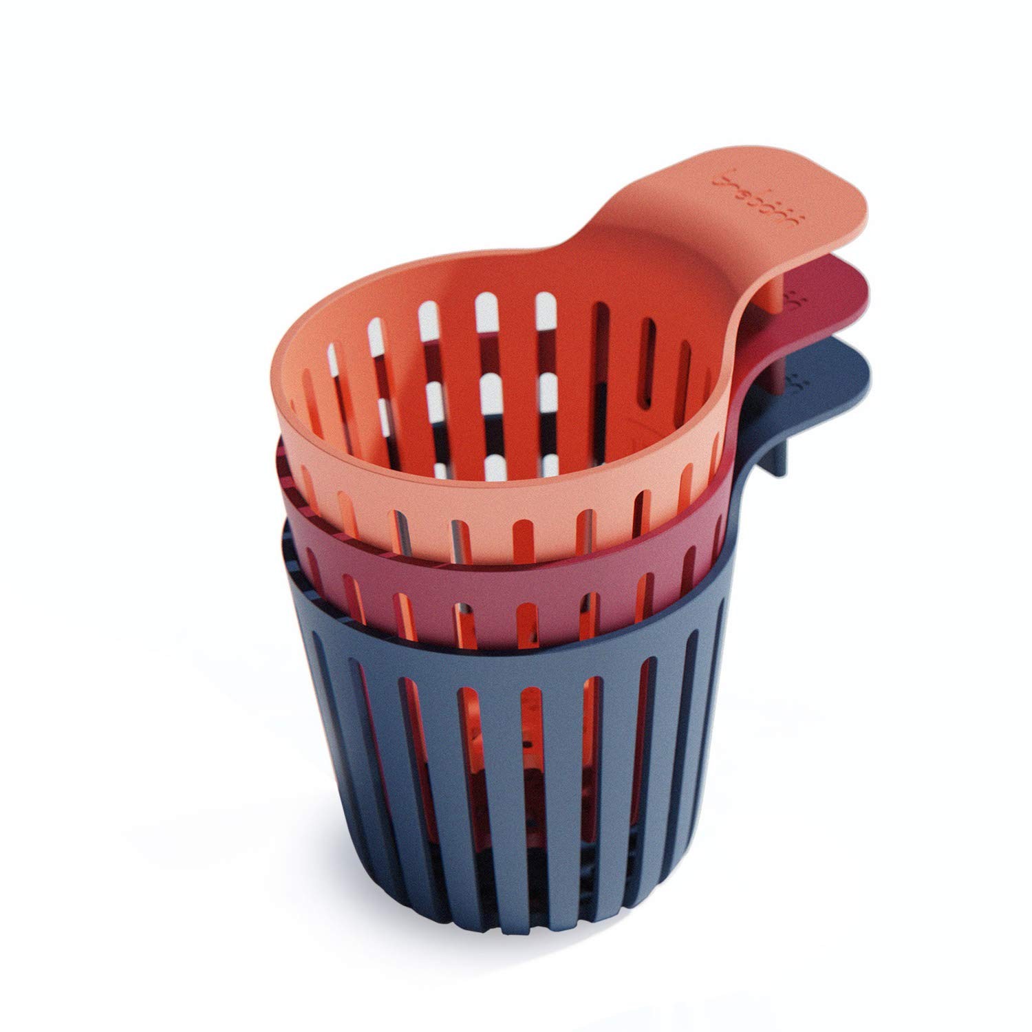 Trebonn Cookin Pod 3 Piece Set Single Portion Slotted Strainers For Pasta And