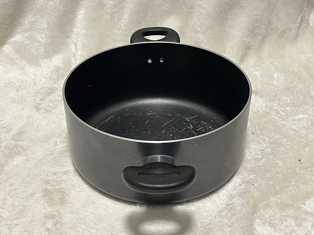 T-fal Tefal Nonstick Aluminum Pot 9.5″ Dia x 4.25″ Tall, Black, No Lid