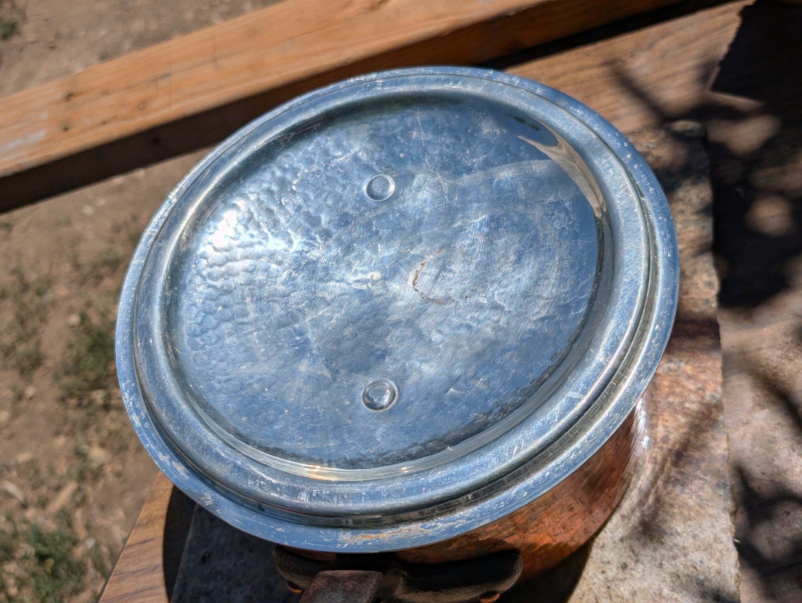 Hand Made In France 8-1/2″ Copper Pot & Lid -Made in France
