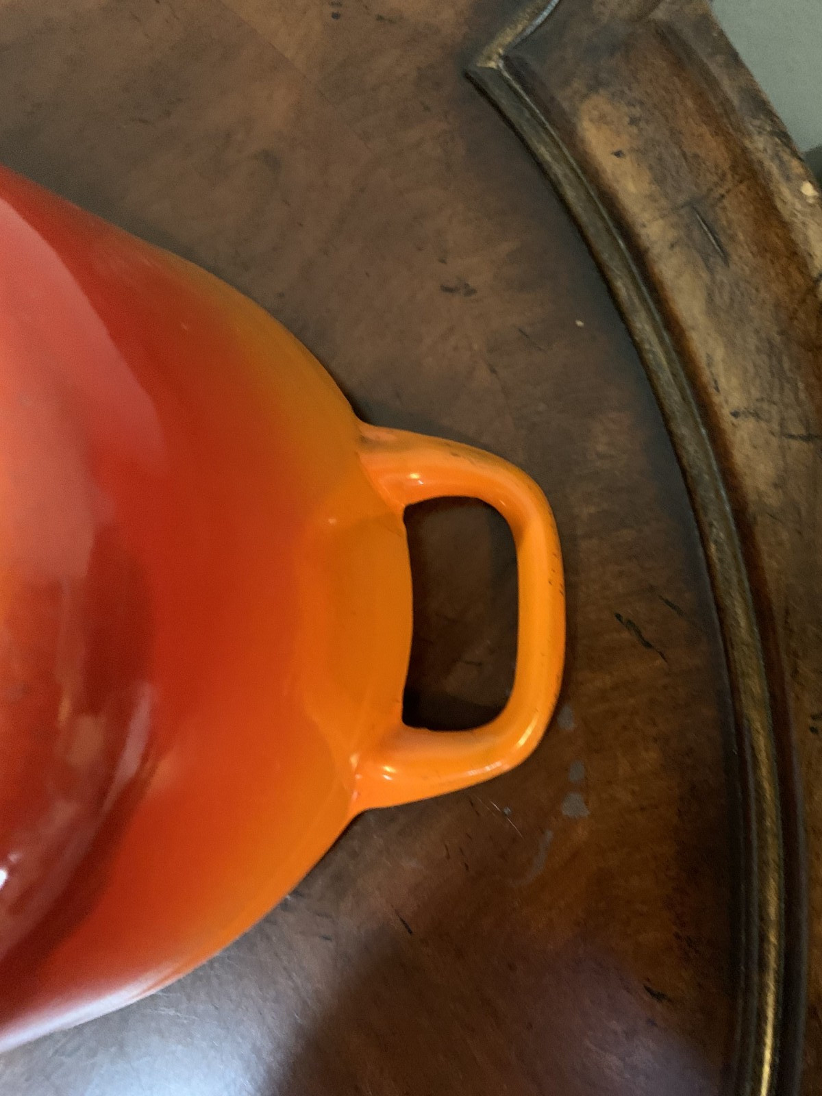 Descoware Cast Iron Enameled Flame Orange Oval Dutch Oven 4 qt Casserole Belgium