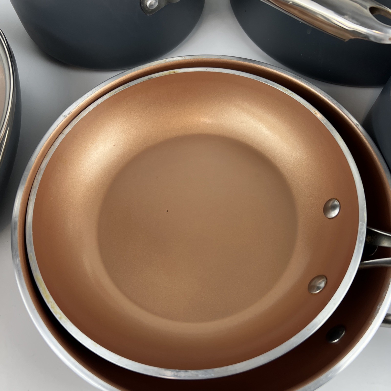 Gotham Steel 12 Piece Ceramic Nonstick Cookware Set Copper Preowned