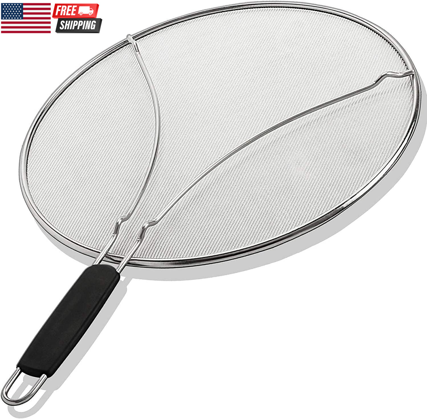 Splatter Screen for Frying Pan 13 Inch Stainless Steel Grease Splatter Guard – C