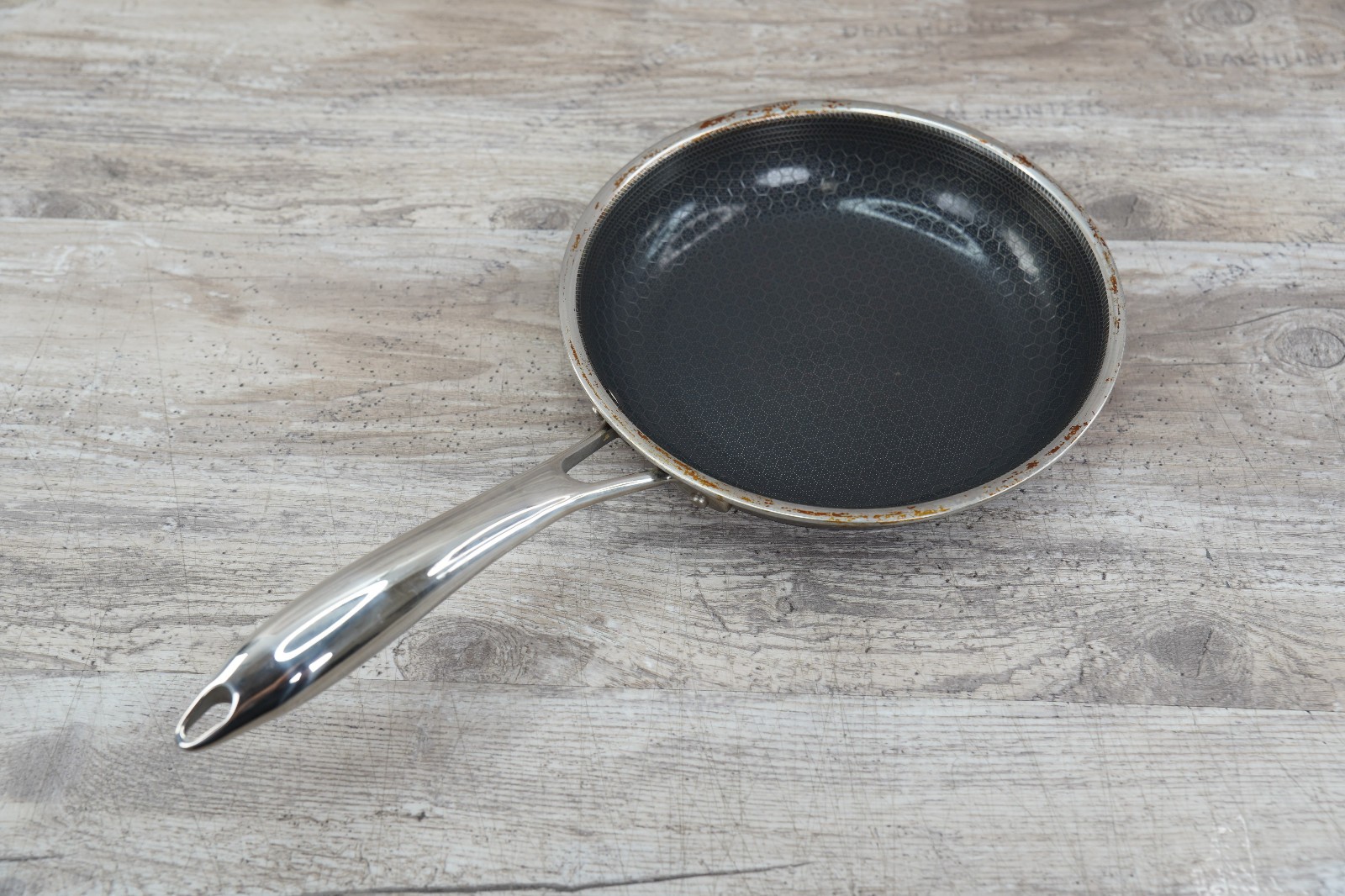 Genuine HexClad 8″ Hybrid Frying Pan Stainless/Nonstick Induction Safe – NO LID