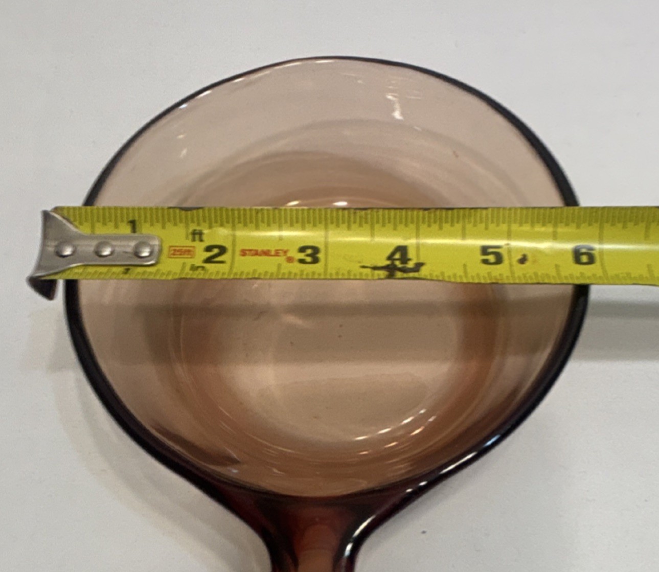 VISIONS Amber Brown Glass Saucepan w/ Lid 6 in, Electric Gas Compatible, France