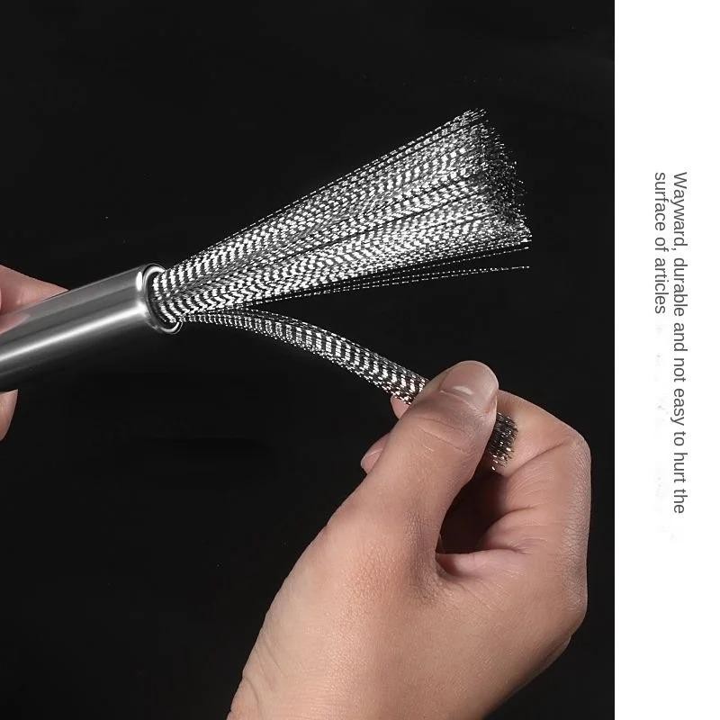 Stainless Steel Kitchen Cleaning Brush Long Handle Pot Scrubber