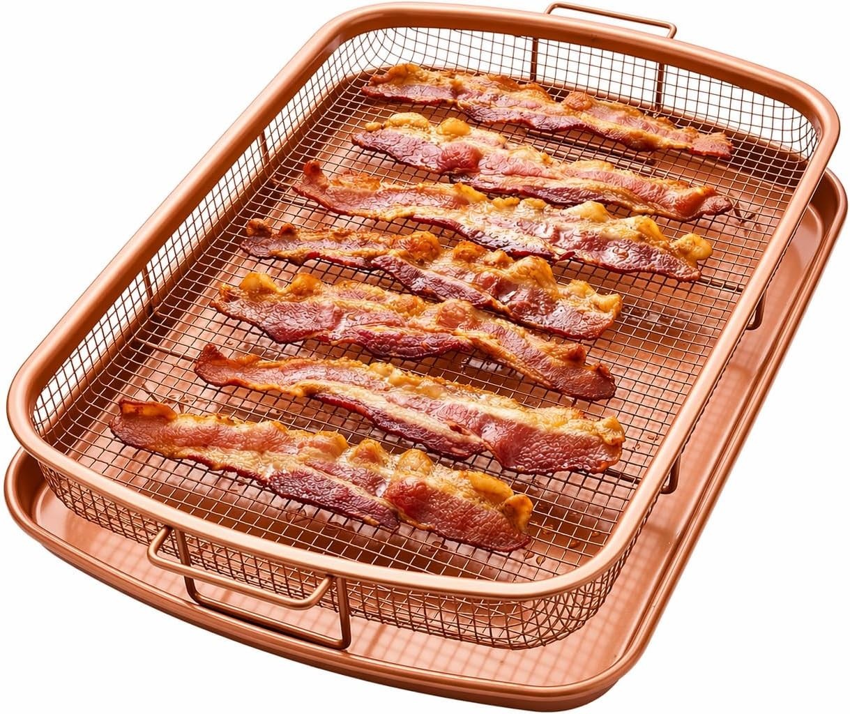 NIB Gotham Steel Nonstick Crisper Tray for Oven 2PC Set + Recipies 12″ x 9″ NEW