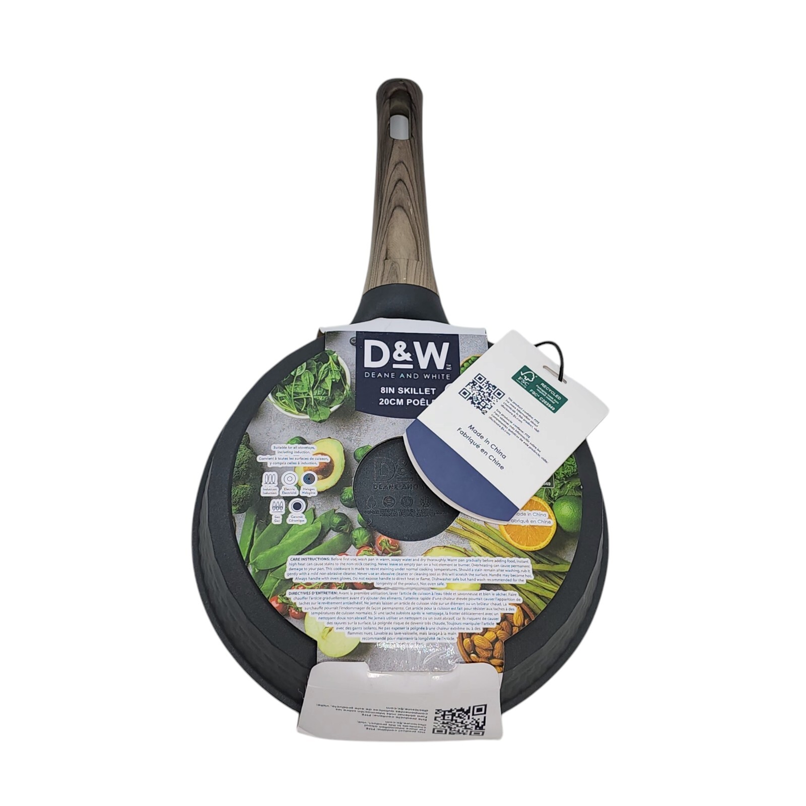 D&W Deane And White Cookware 8inch Frying Pan Skillet Nonstick Interior Charcoal