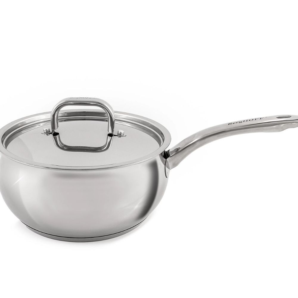 BergHOFF Belly Shape 4Pc 18/10 SS Skillet & Saucepan Set 3 Piece Set