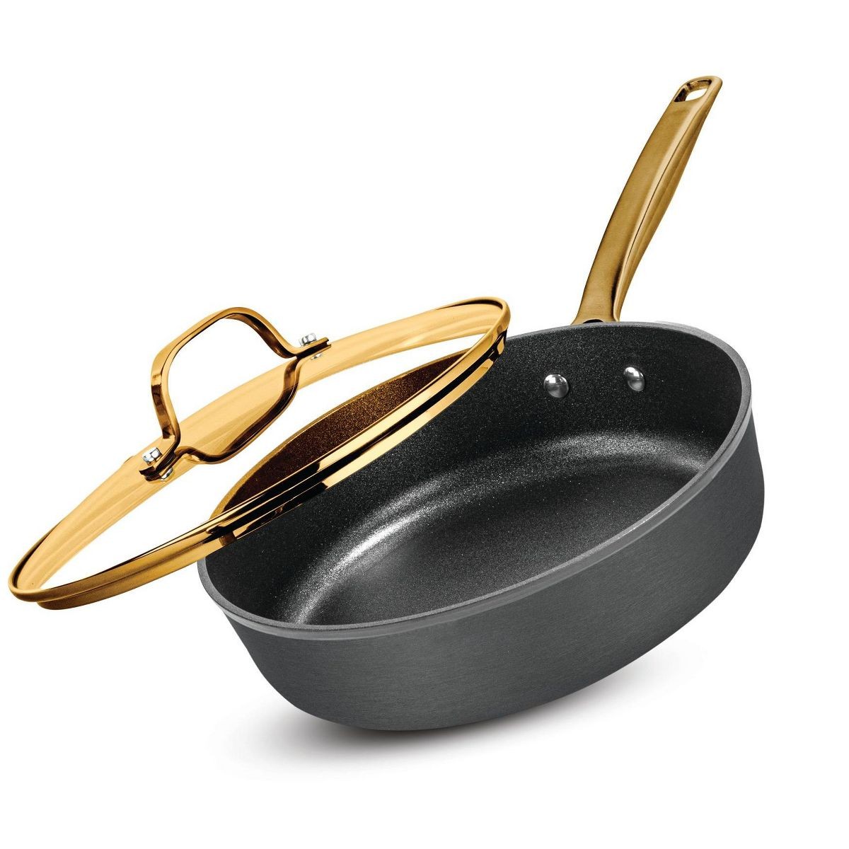 Granitestone Armor Max Gold 14 in Nonstick Heavy Duty Hard Anodized Sauté Pan