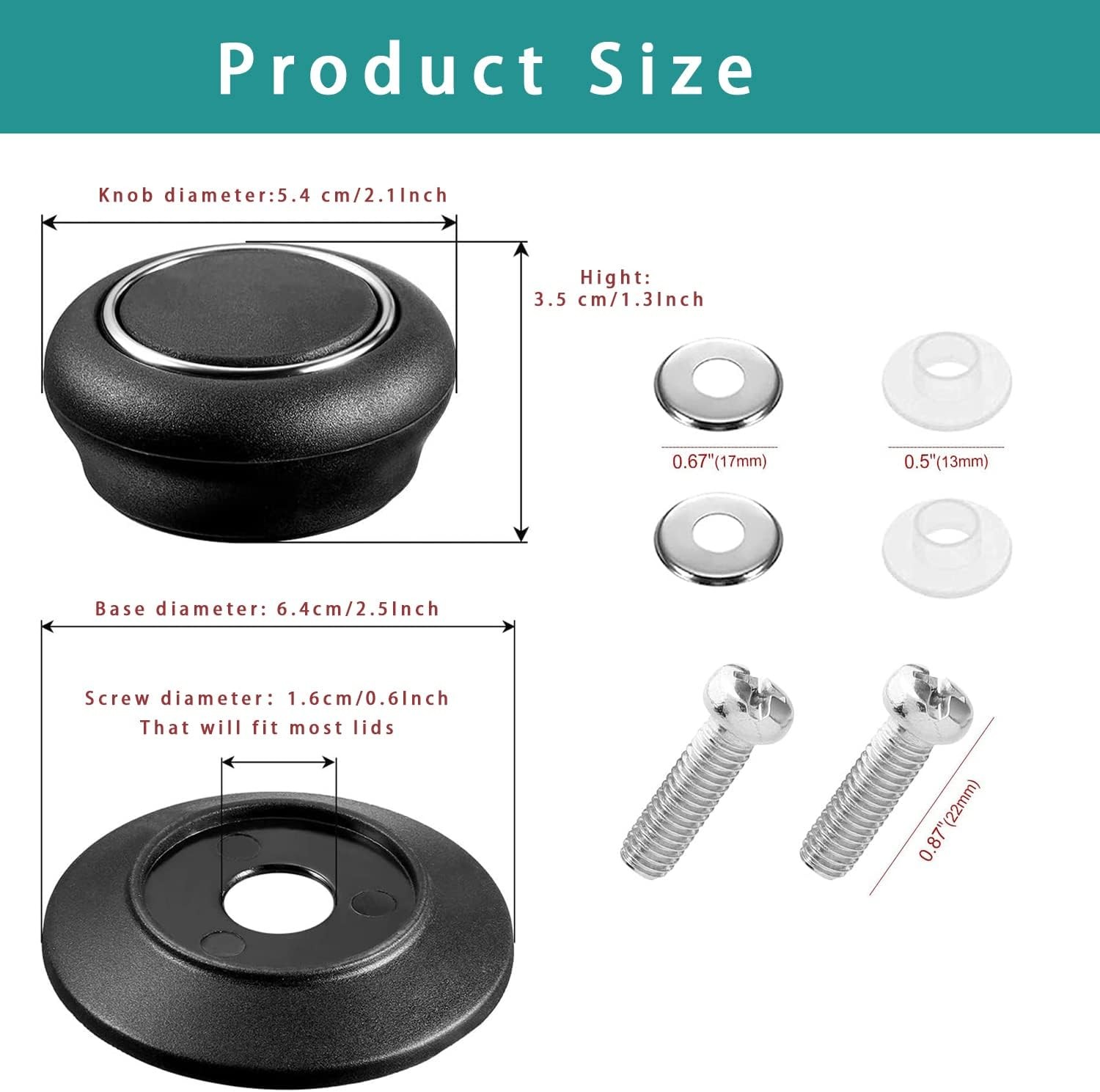2 Pcs Universal Pot Lid Handle Replacement for Crockpot Lids, Pan Lid