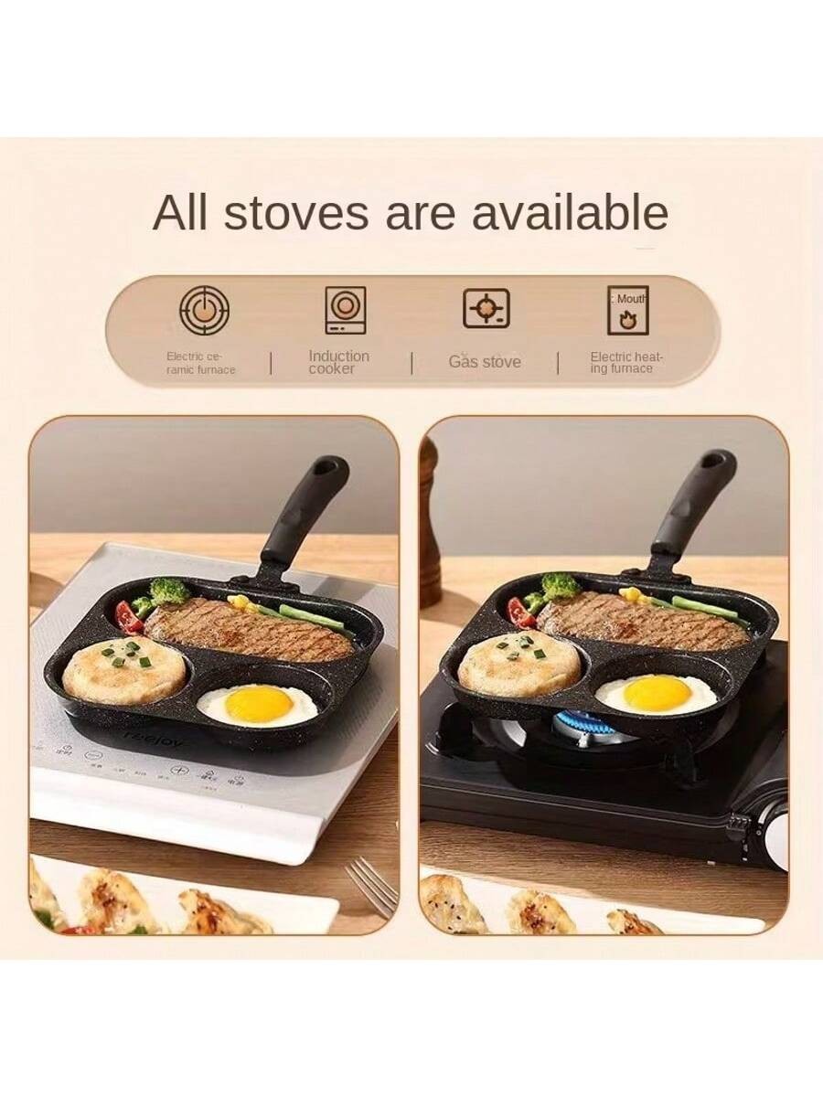 Non Stick Frying Pan Cast Iron Ultra Durable Scratch Resistant 3 in 1 Cookware