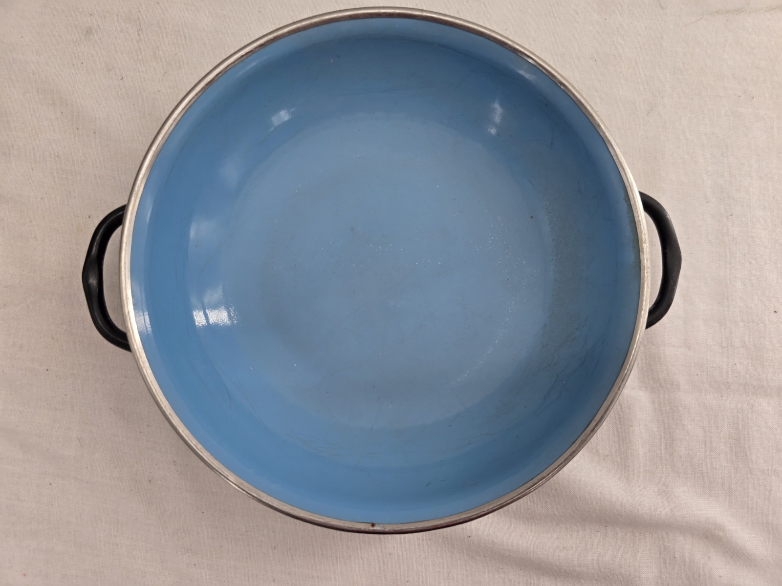 VTG Mid Century Modern Yugoslavian Emo Celje 3-Piece Enamel Nesting Sauté Pans