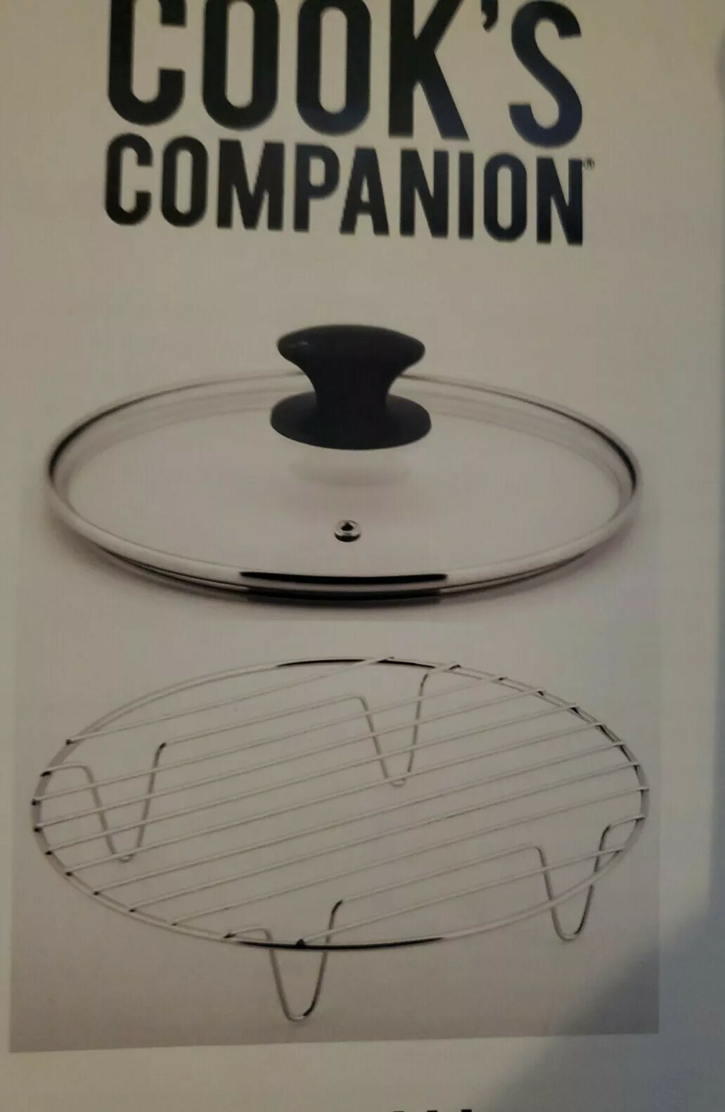Cooks Companion Glass Lid and Steaming Rack 8″, for use w pressure cooker
