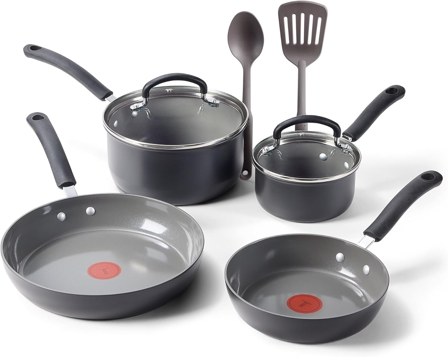 Ultimate Hard Anodized Ceramic Nonstick 8 Piece Cookware Set, Oven Safe Up to
